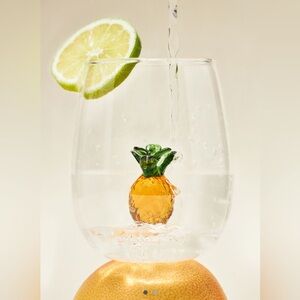 Anthropologie Cheerie Icon Pineapple Stemless Wine Glass